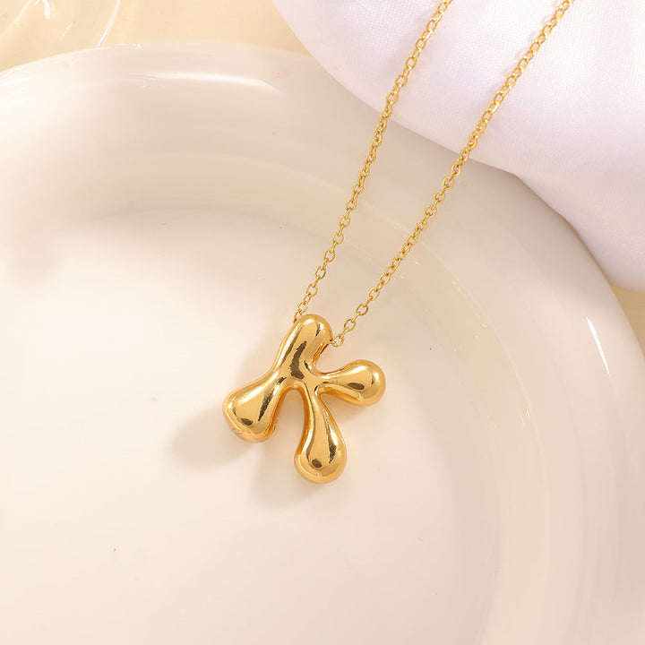 Women's necklace with curved letter pendant Land Girl