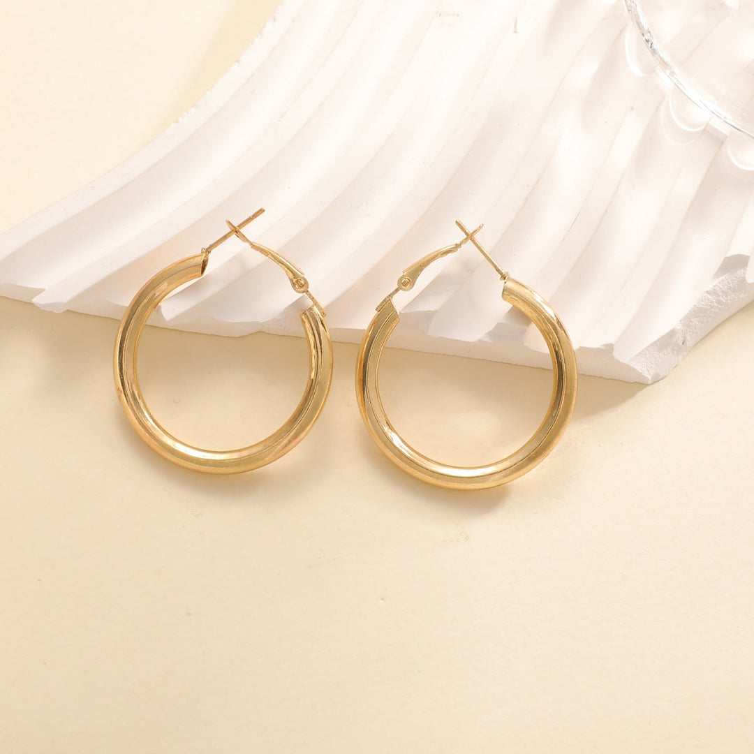 Women's hoop earrings made of high-quality stainless steel with elegant design Land Girl