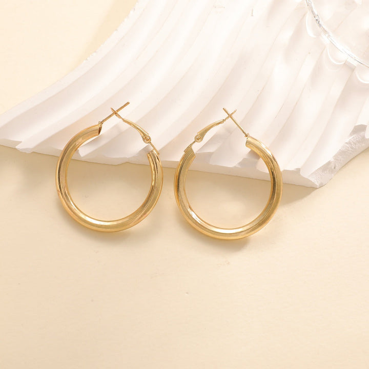 Women's hoop earrings made of high-quality stainless steel with elegant design Land Girl