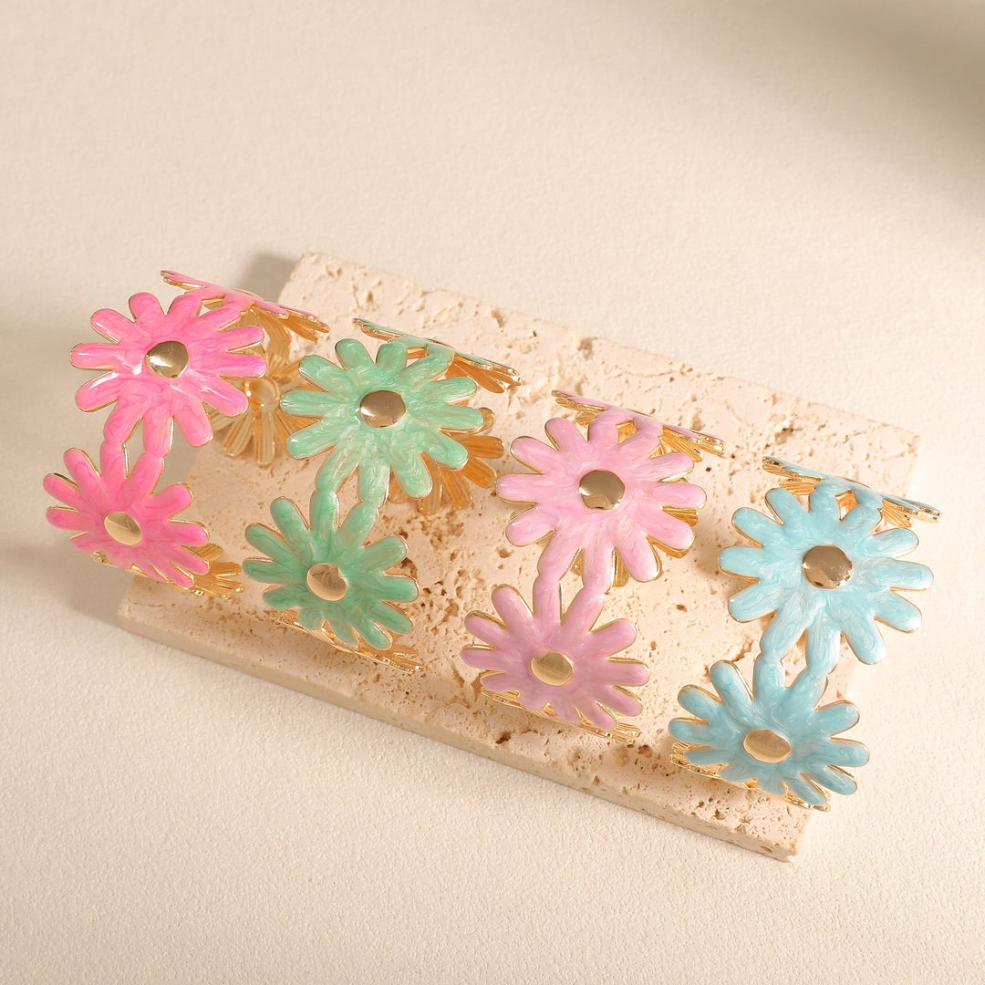 Women's bangle with floral flower pattern Land Girl