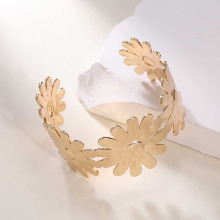 Women's Open Bangle with Elegant Wave Design Land Girl
