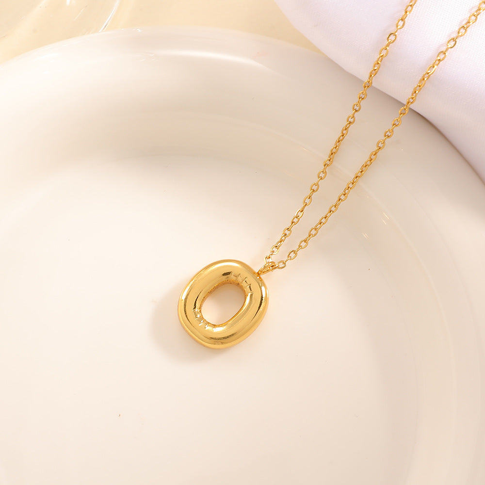Women's necklace with curved letter pendant Land Girl