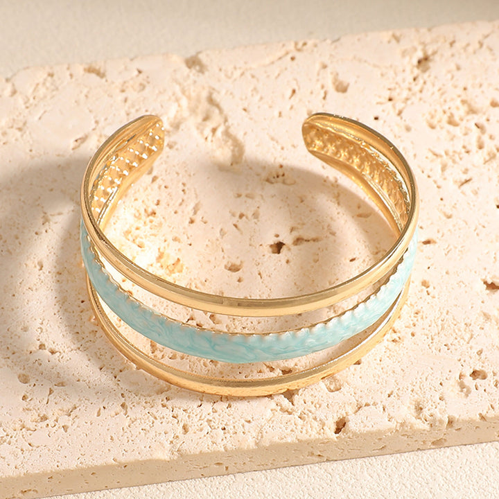 Women Open Bangle with Artistic Relief Design Land Girl