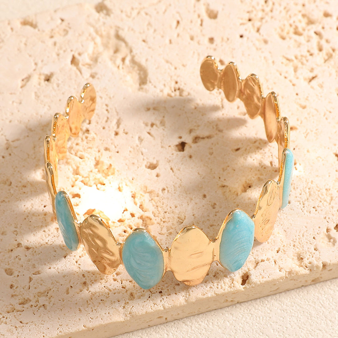 Ladies Open Bangle made of noble metal with elegant motif Land Girl